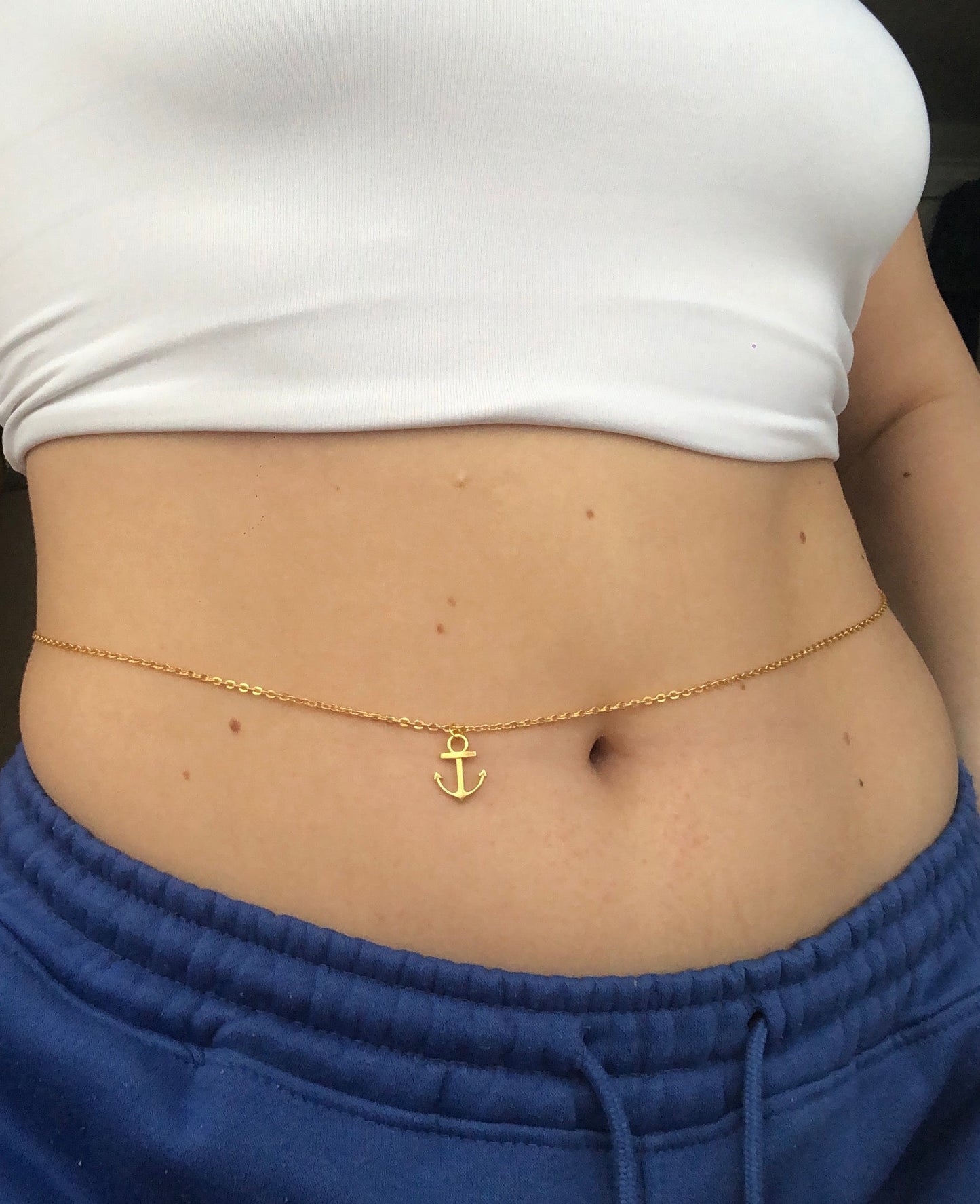 Anchor/Lock pendant belly chain