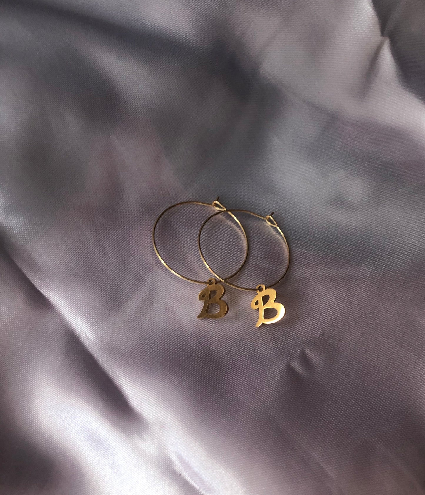 Charm letter hoops