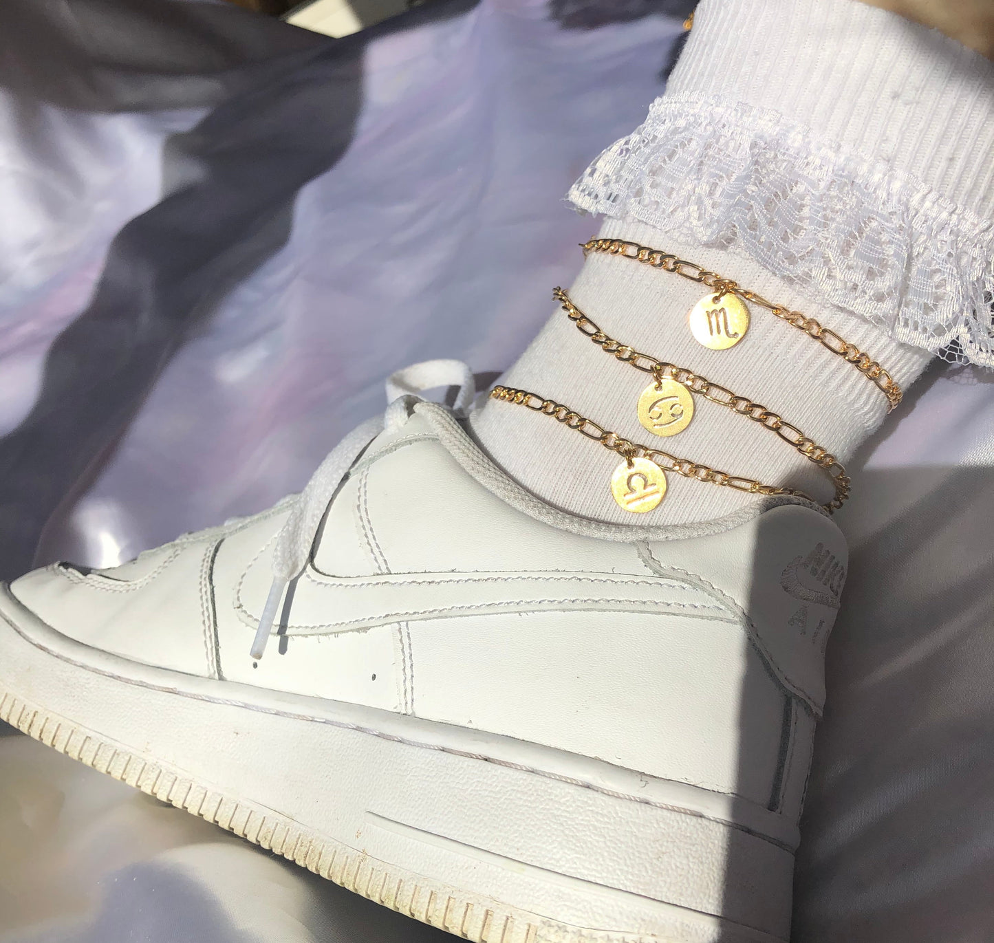 Circle zodiac anklet