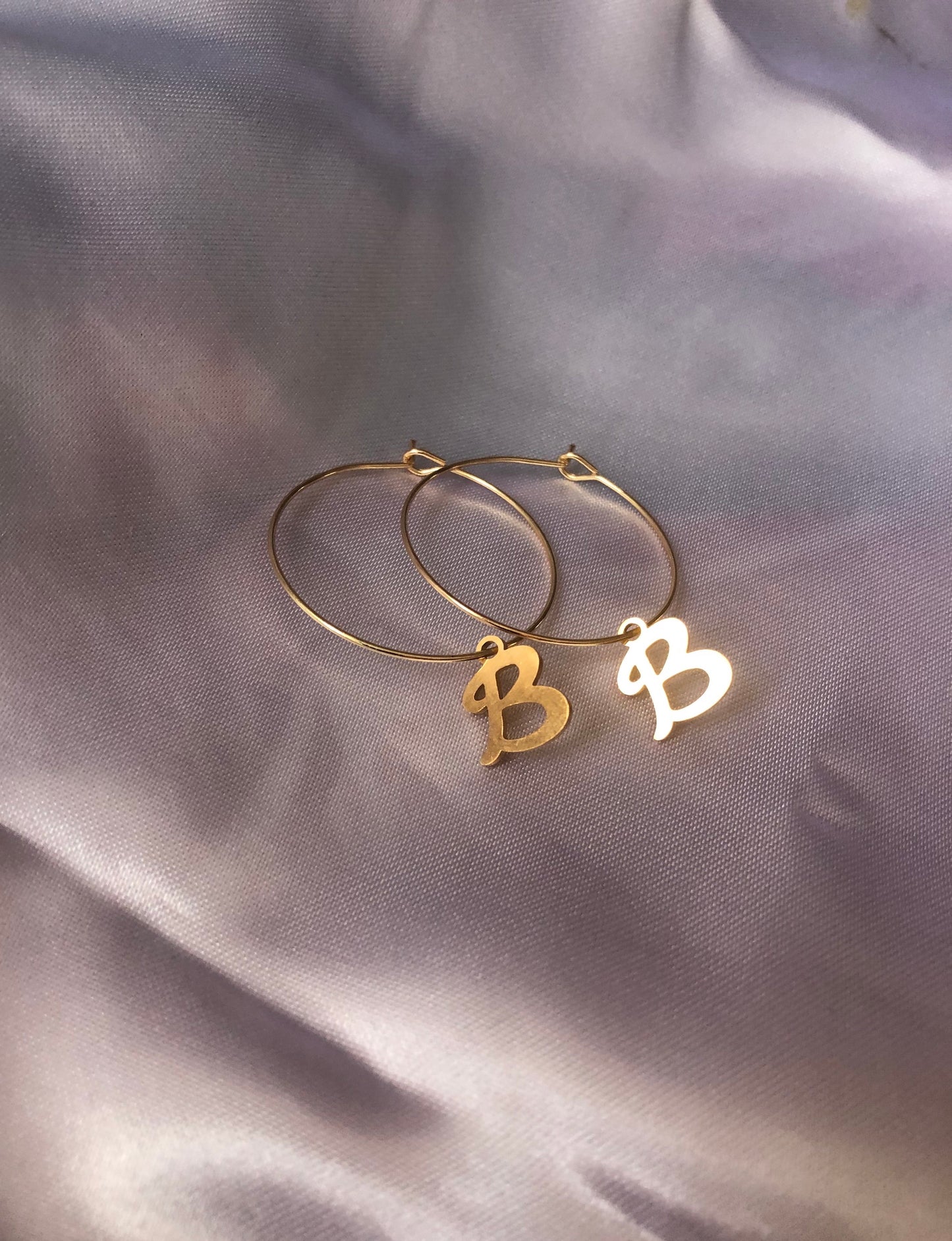 Charm letter hoops
