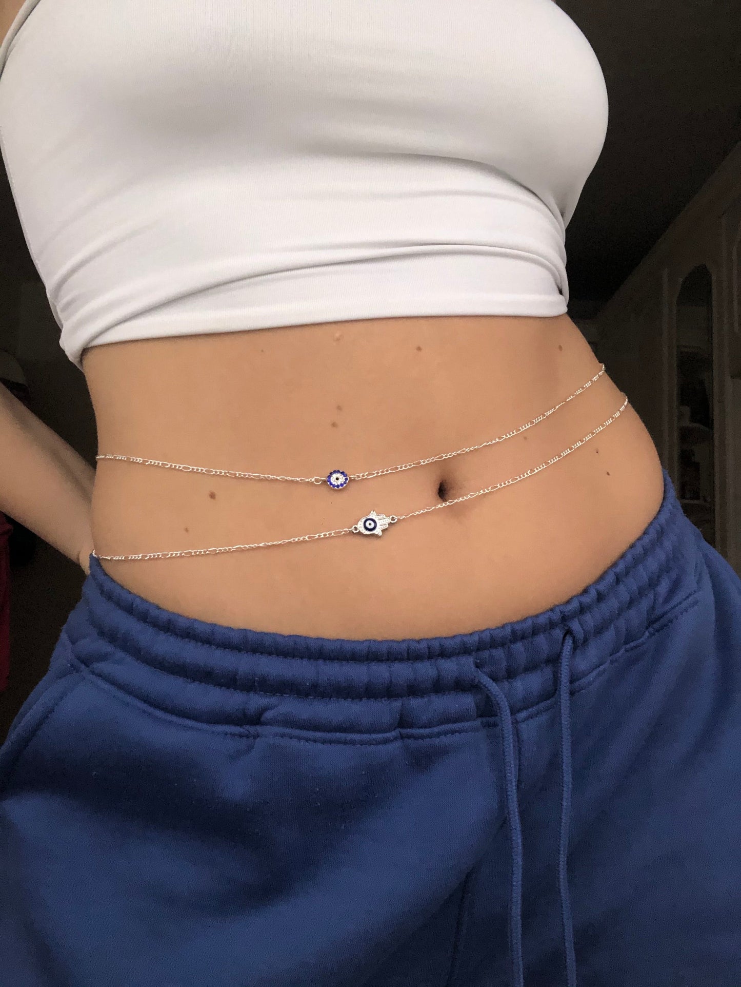 Evil eye belly chain