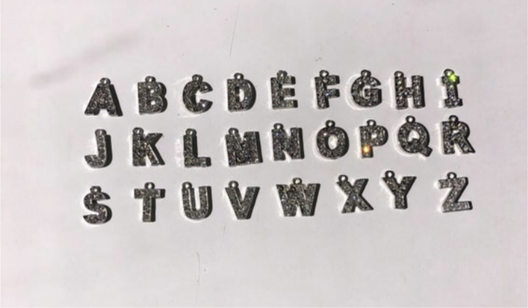 Silver letter anklet