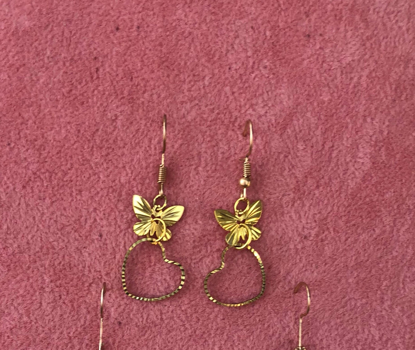 Butterfly heart earrings