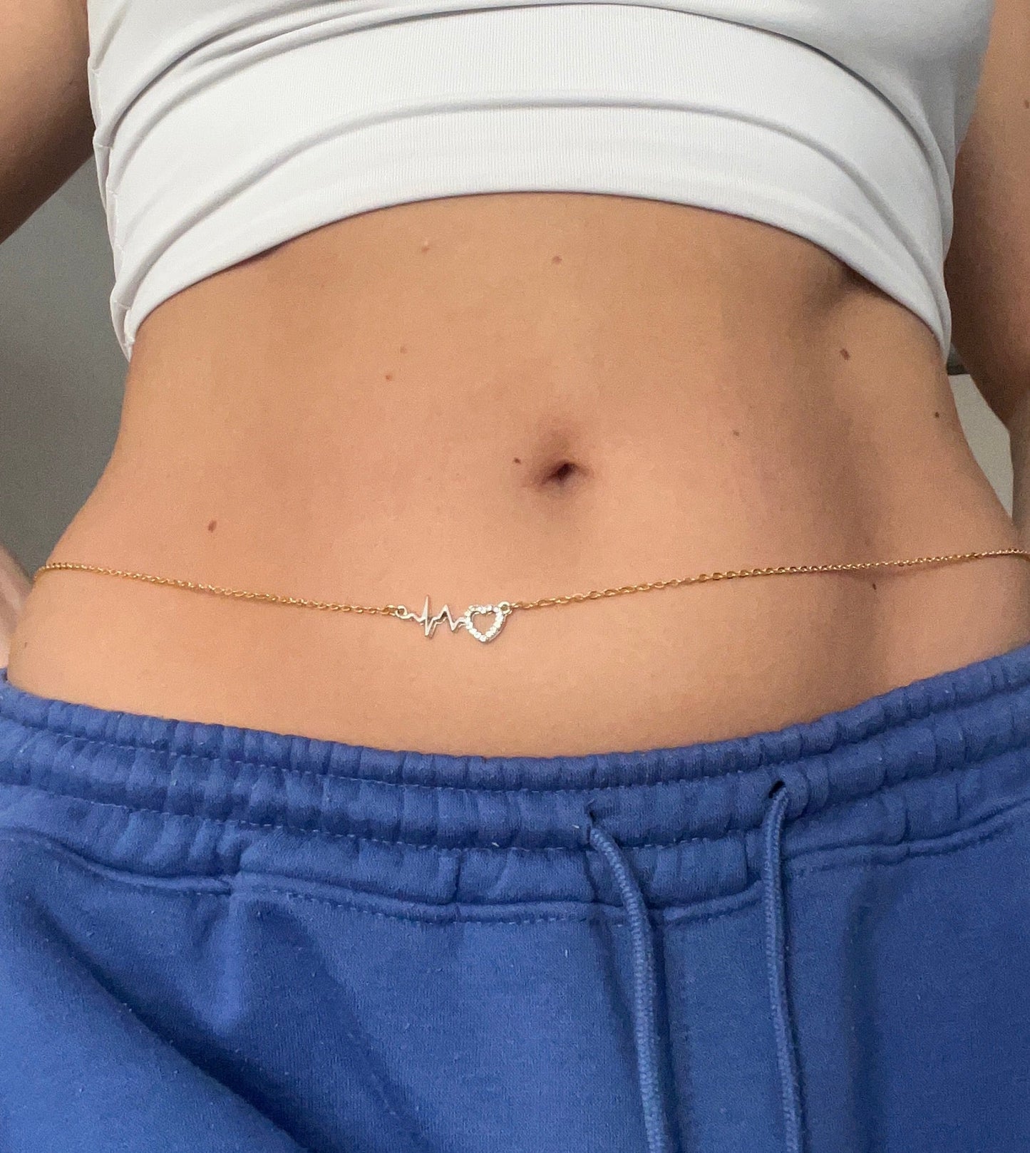 Love pulse belly chain
