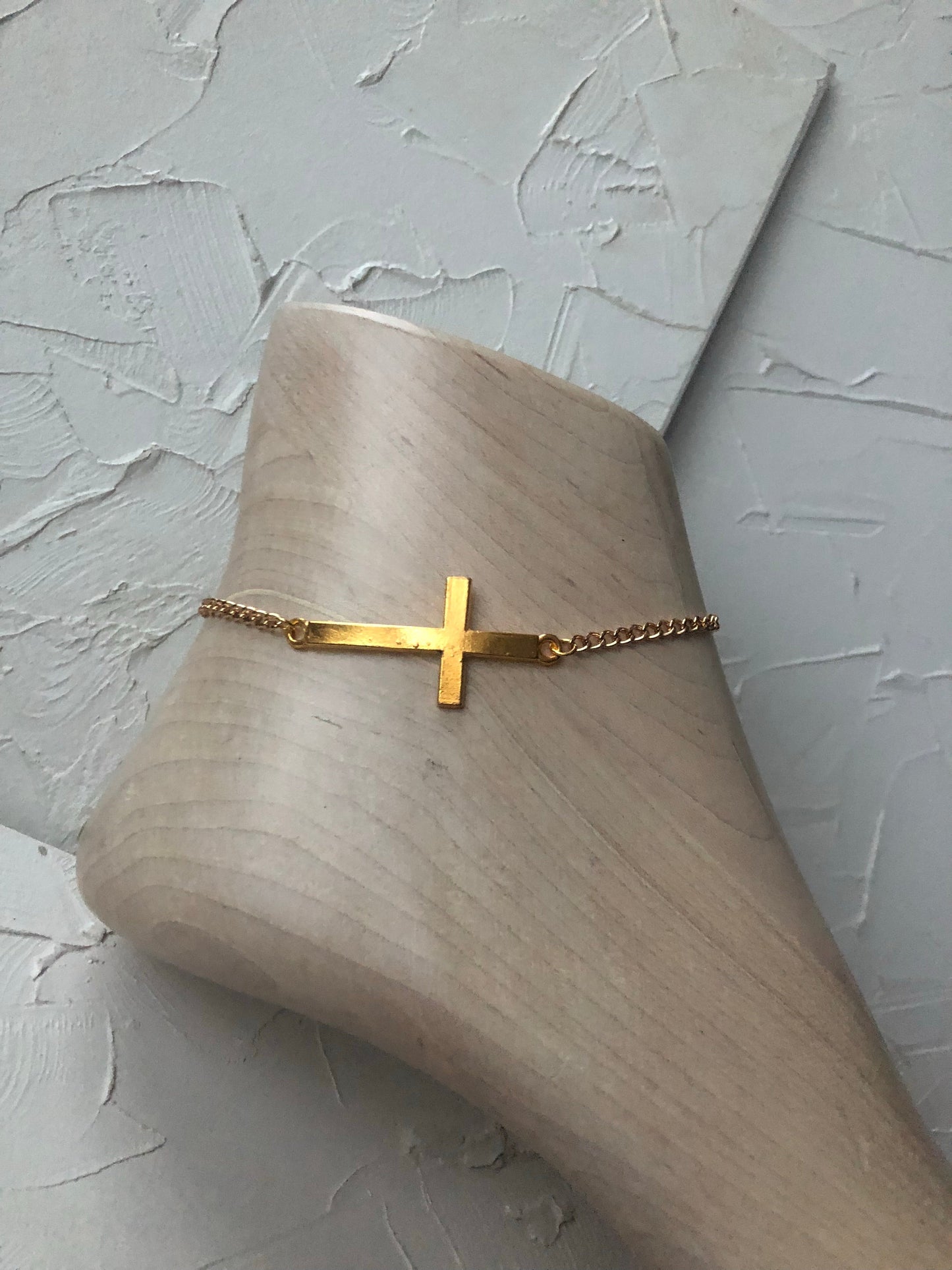 Gold cross anklet - Icegoldbyvee