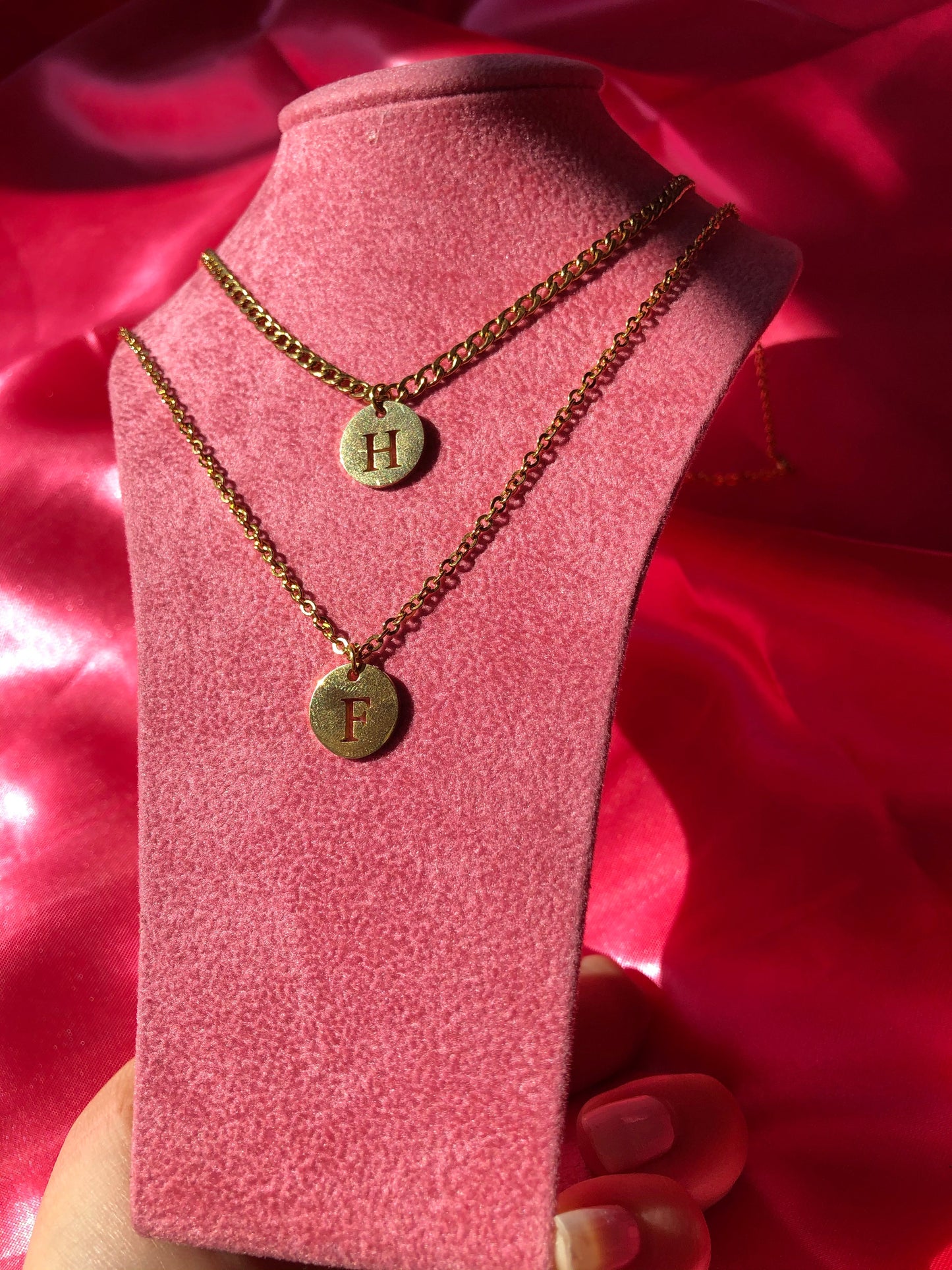 Circle letter necklace