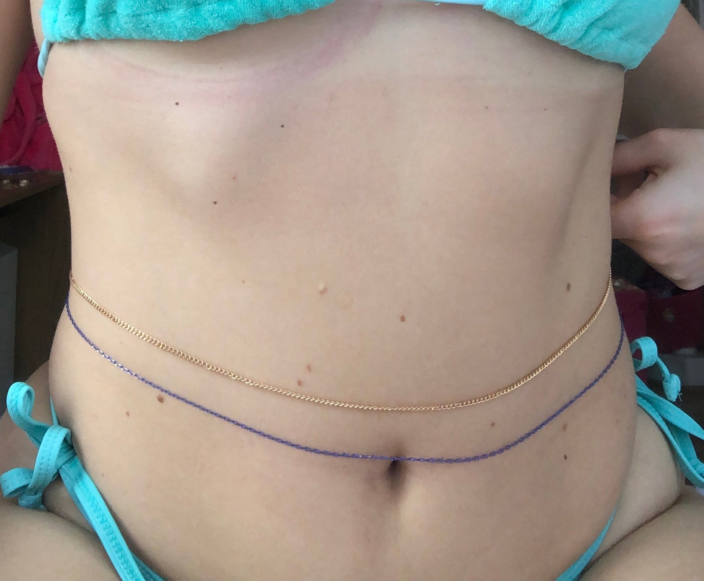 Colour double belly chain
