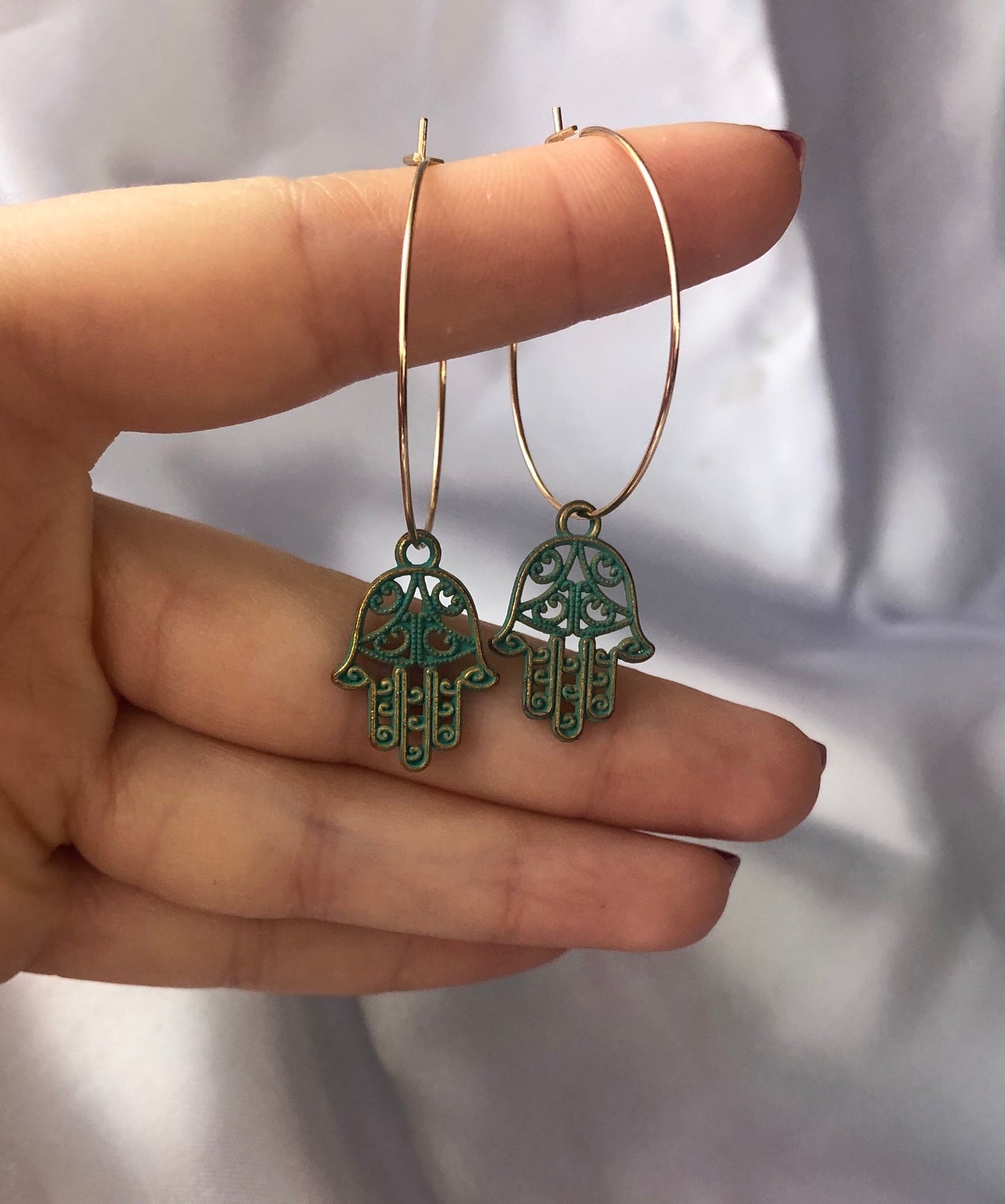 Hamsa hand hoops