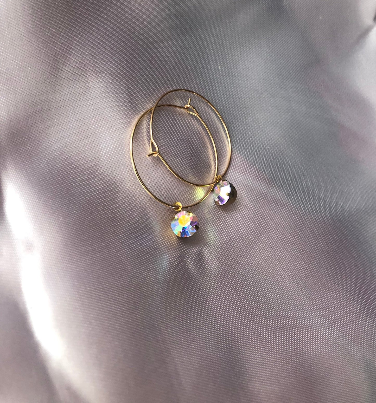 Crystal pendant hoops
