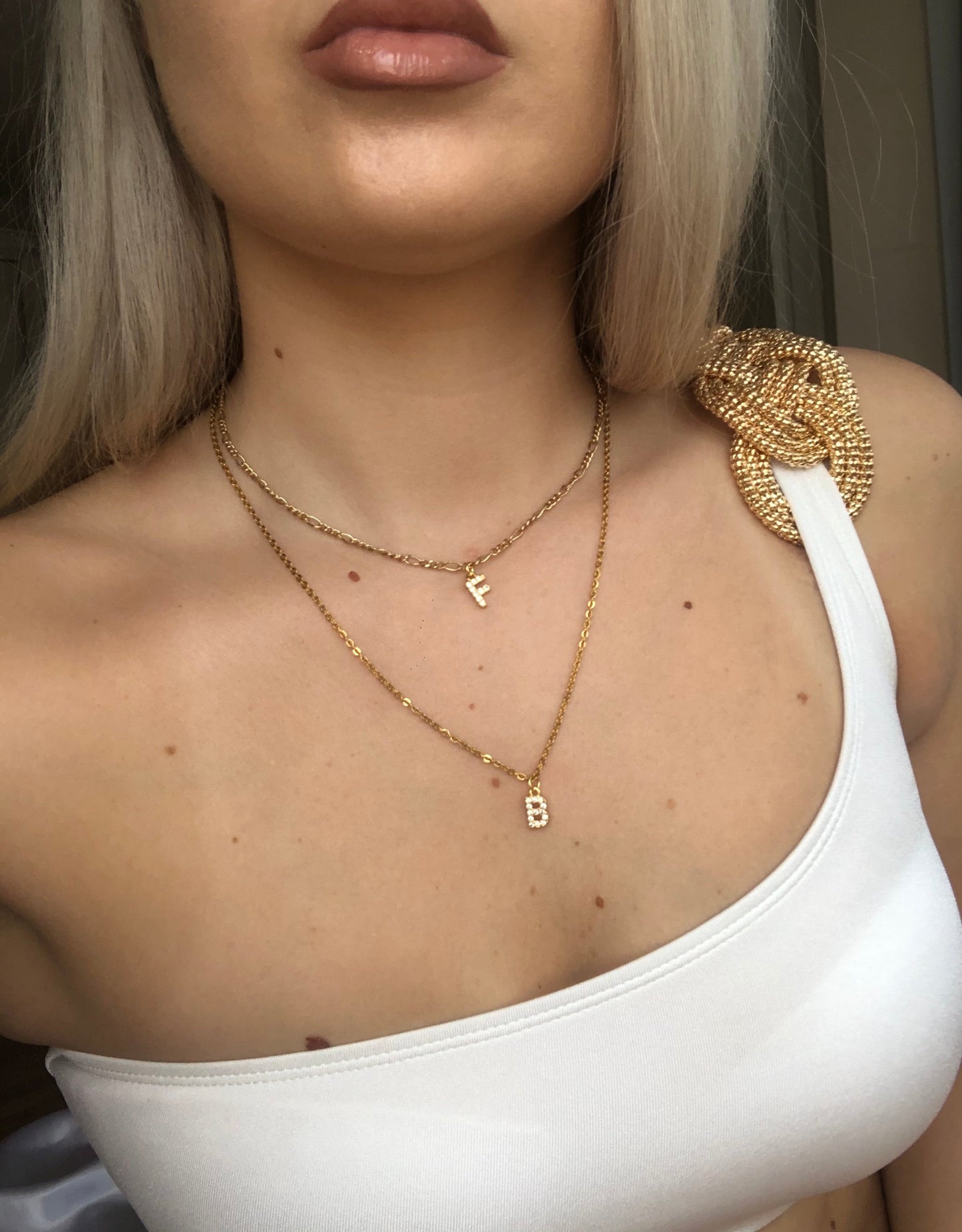 CZ letter necklace