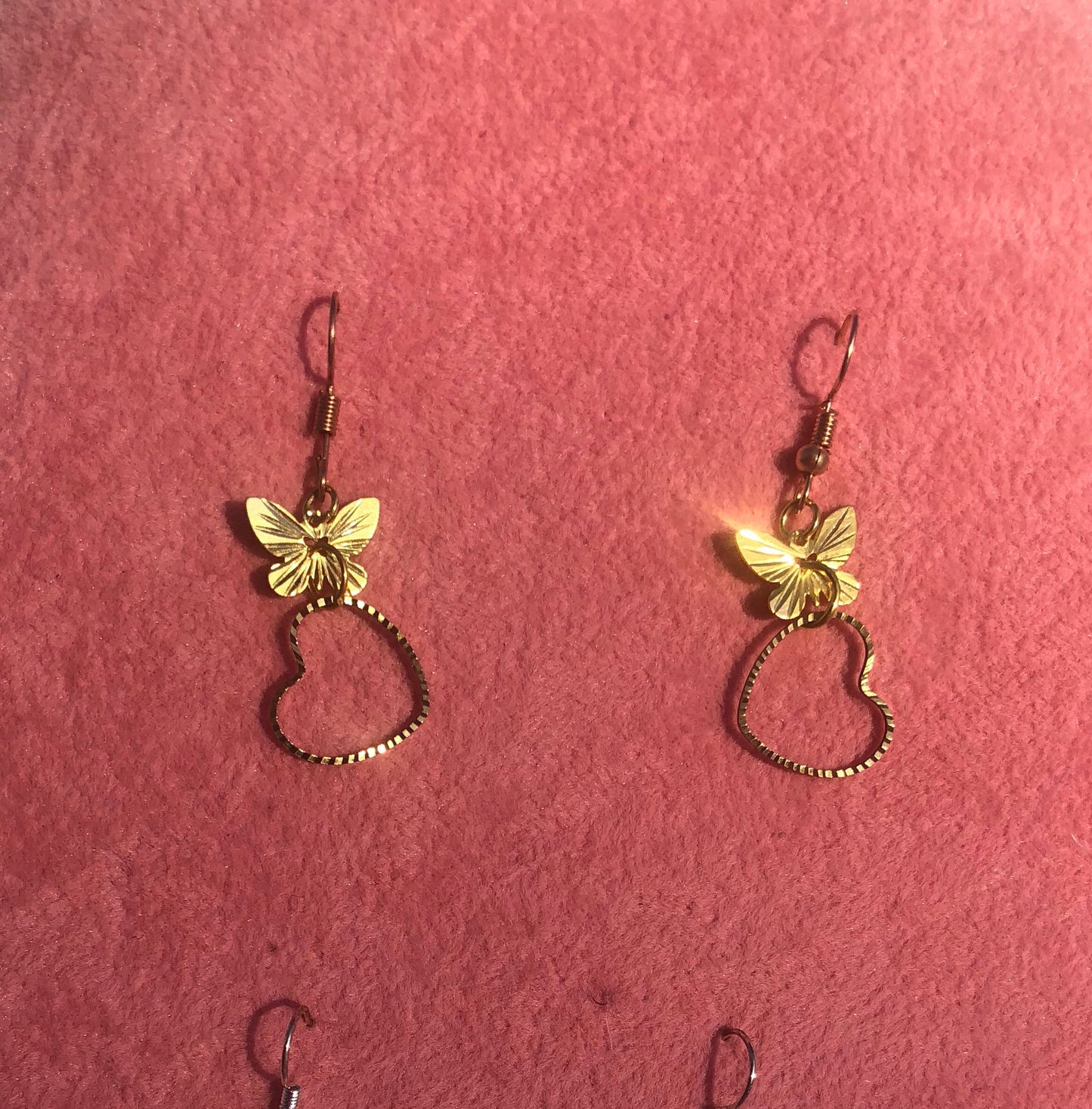 Butterfly heart earrings