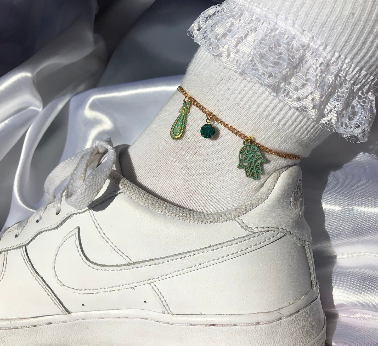 Turquoise trio anklet