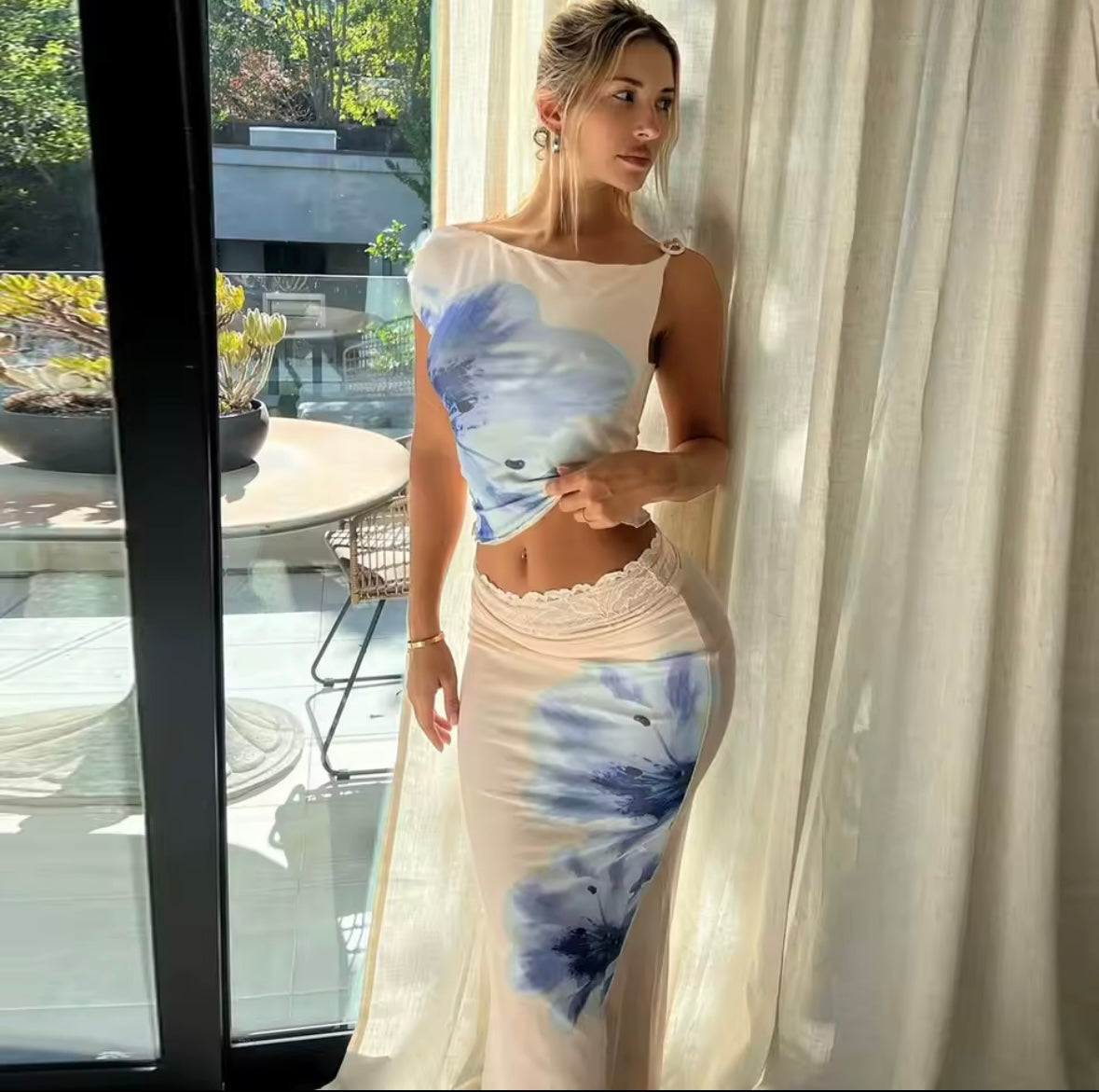 Blue flower co ord set