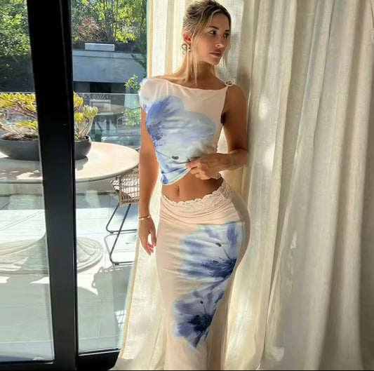 Blue flower co ord set