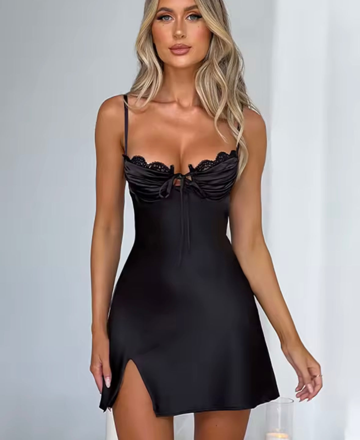 Mini satin dress