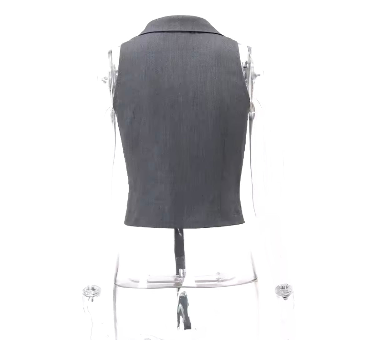 Grey cut out tank top