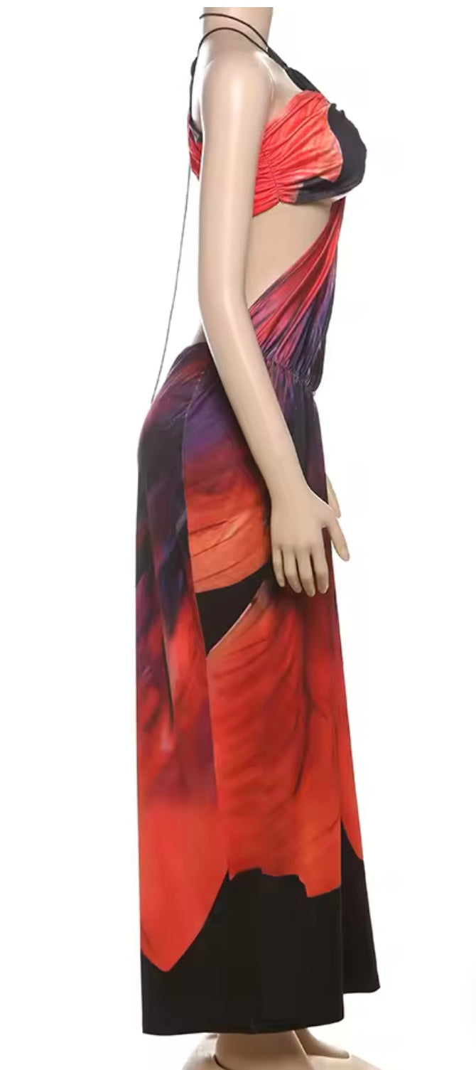 Maxi cut out asymmetrical dress
