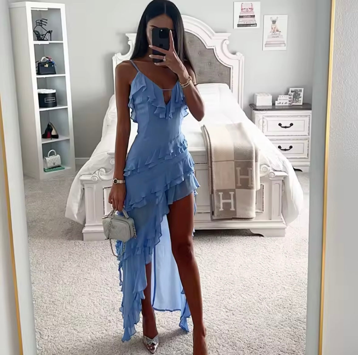 Blue ruffles dress
