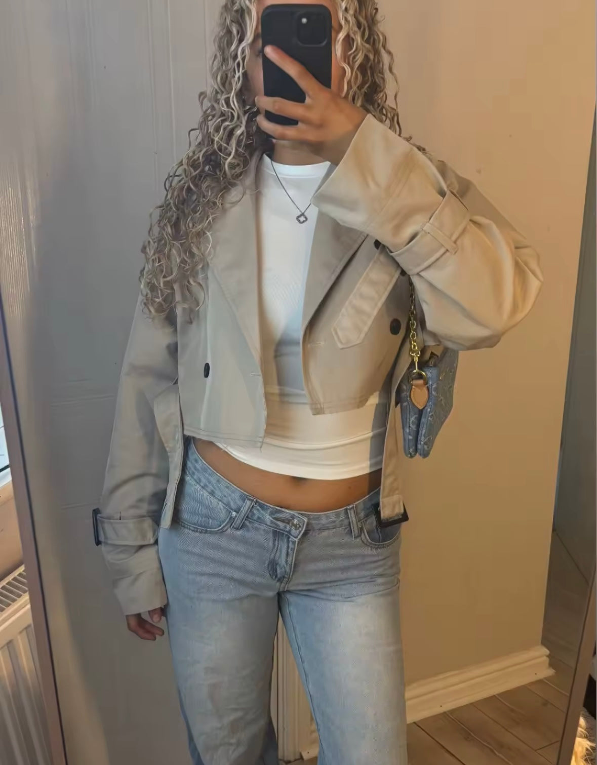 Crop trench coat