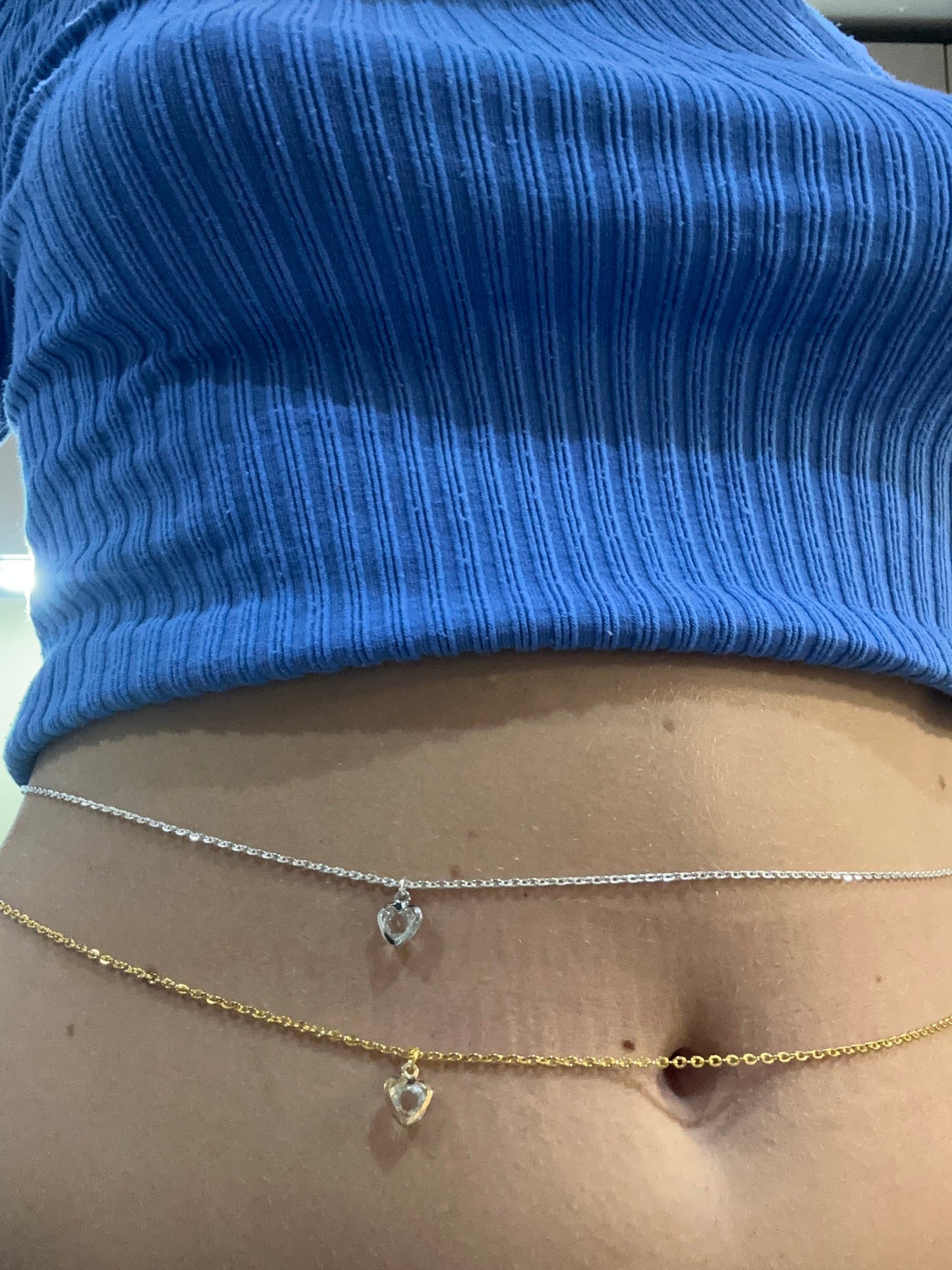 Crystal shape belly chain