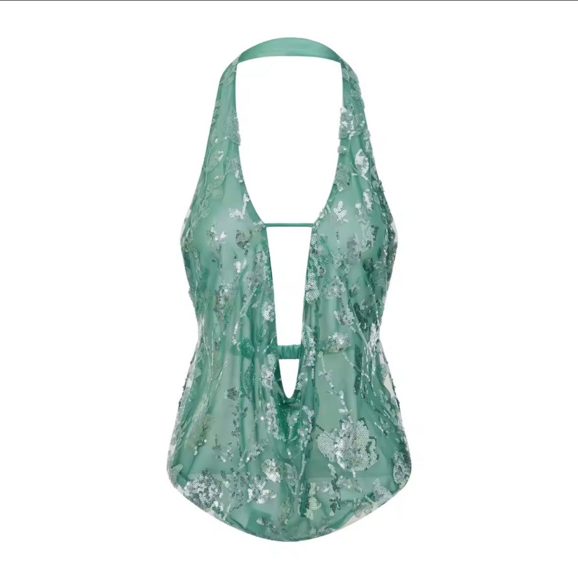 Backless sequin top