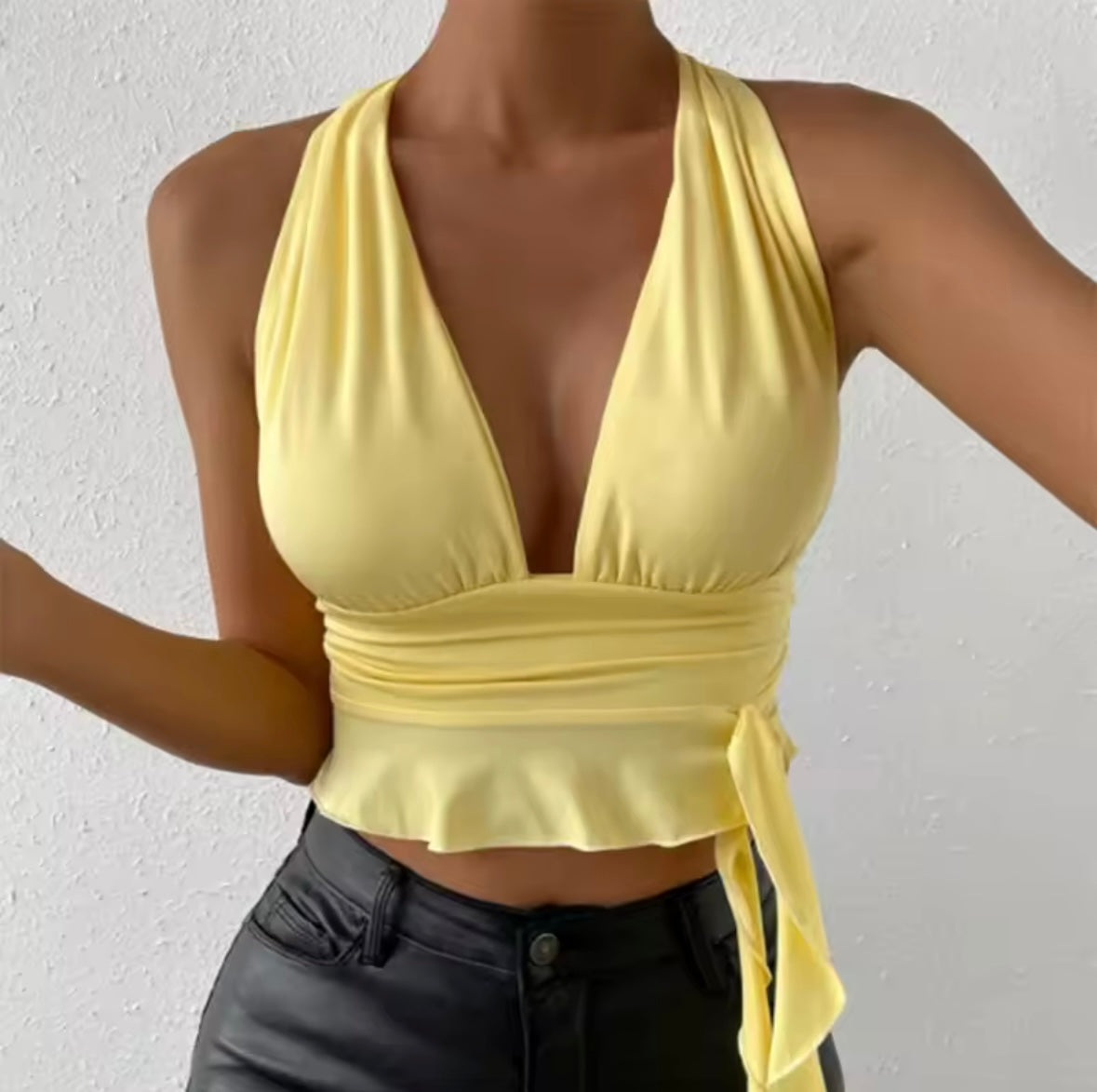 Butter yellow crop top