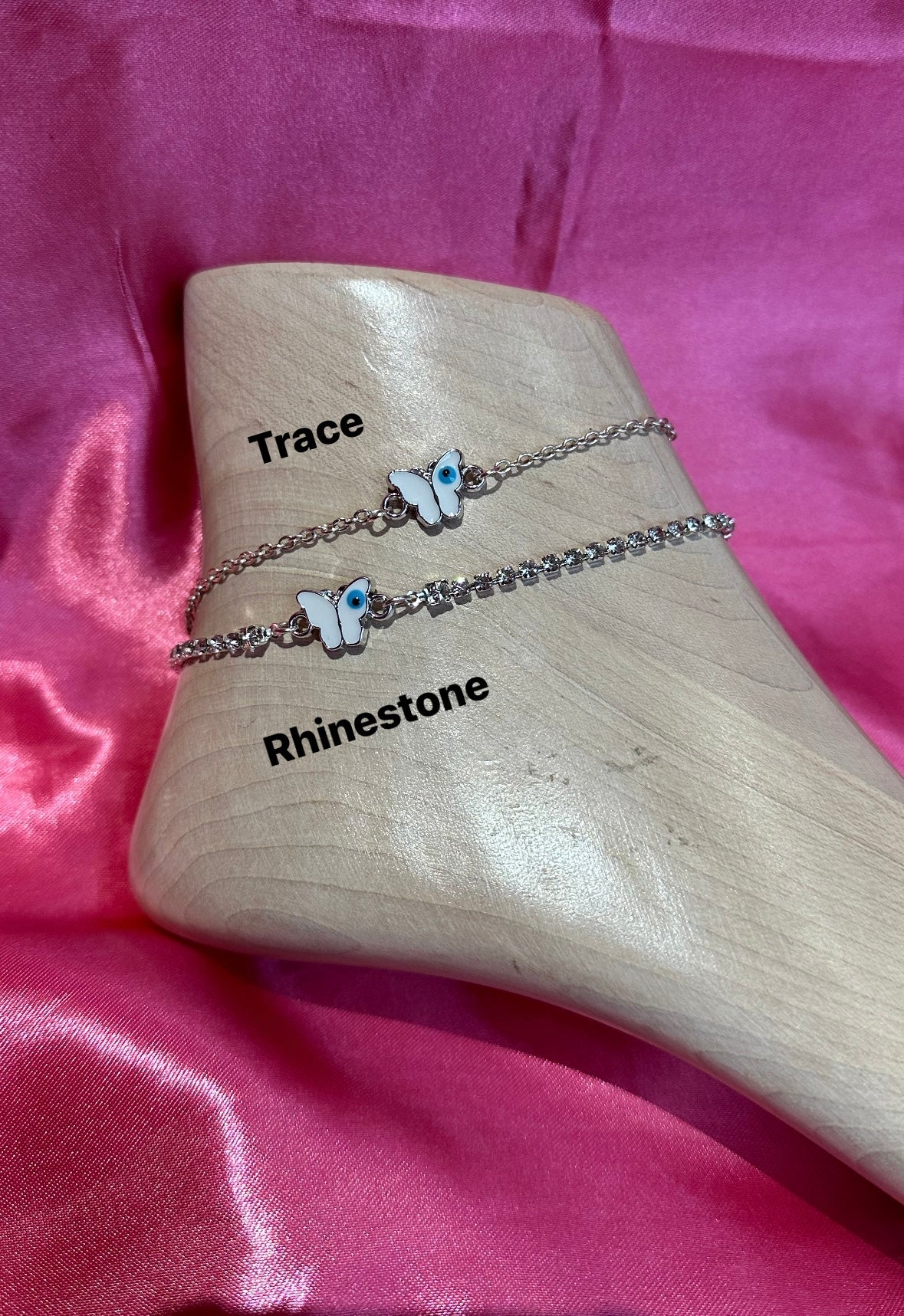 Evil eye butterfly anklet