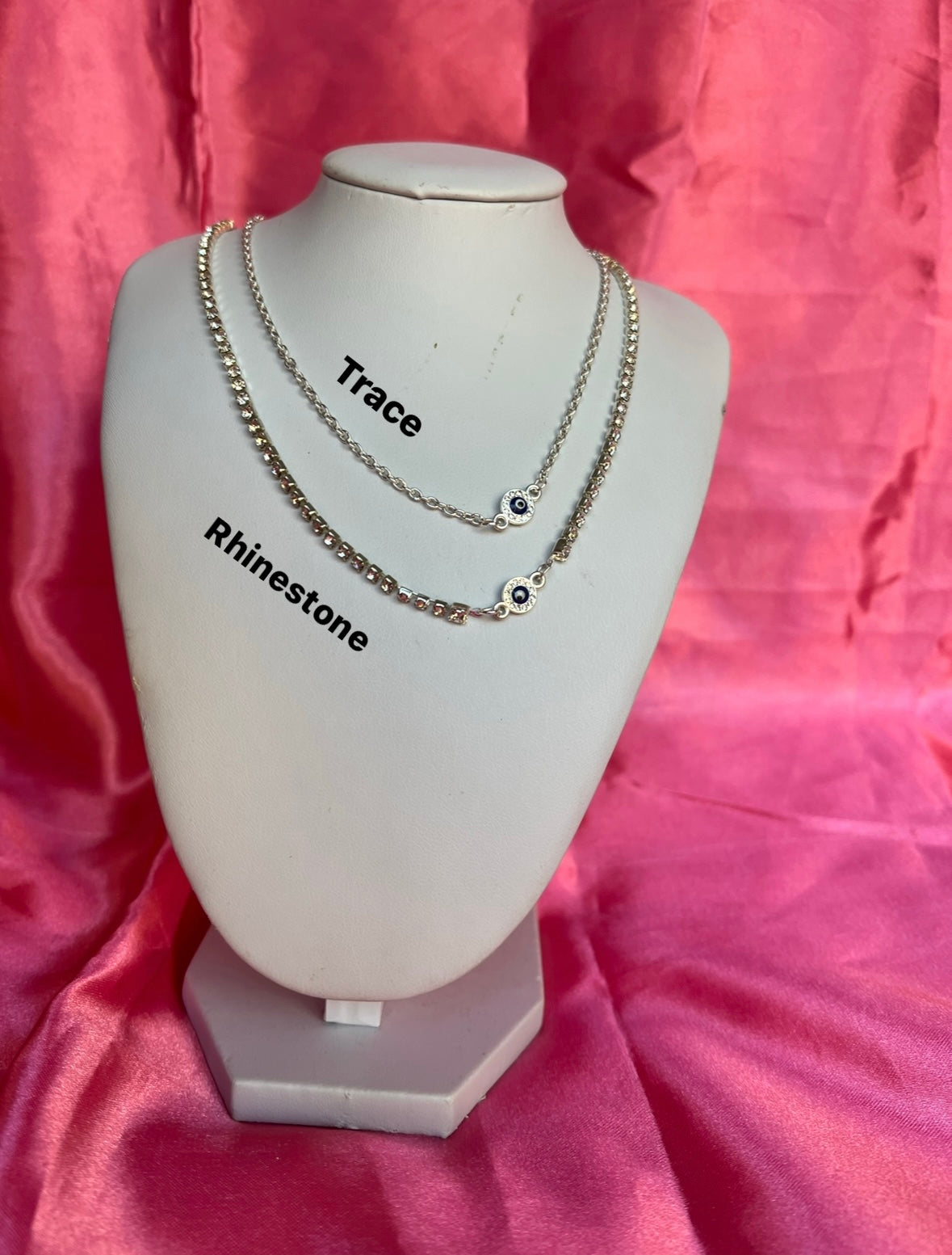 Small crystal evil eye necklace