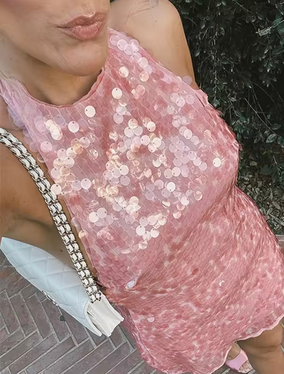 Pink sequin dress