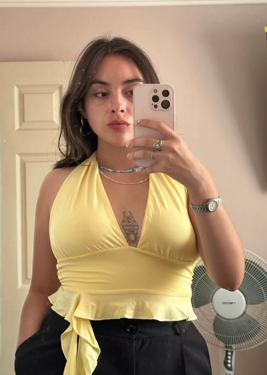 Butter yellow crop top