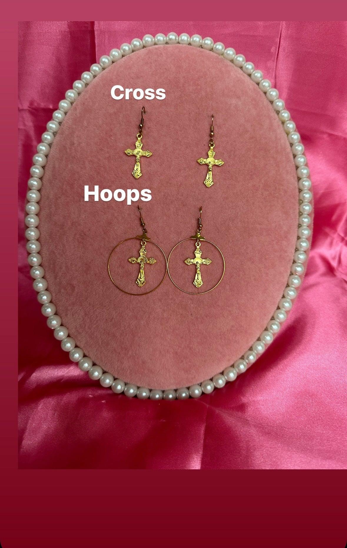 Gold cross earrings