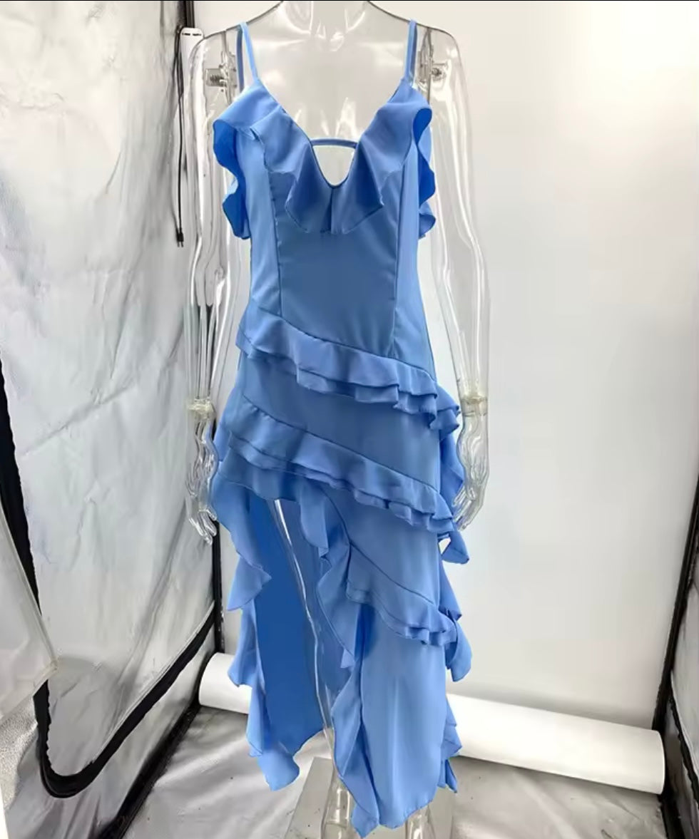 Blue ruffles dress