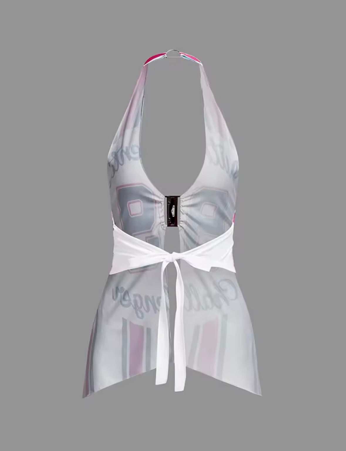 Backless halter top