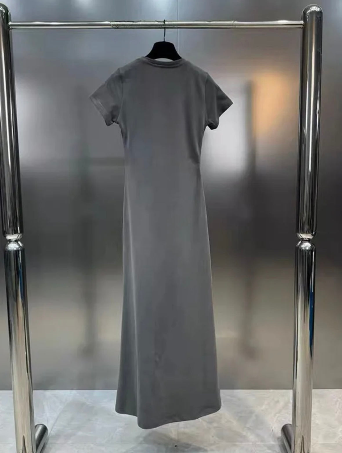 Grey maxi print dress