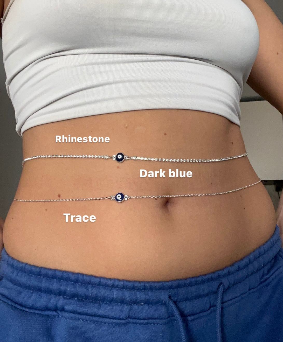 Circle evil eye belly chain