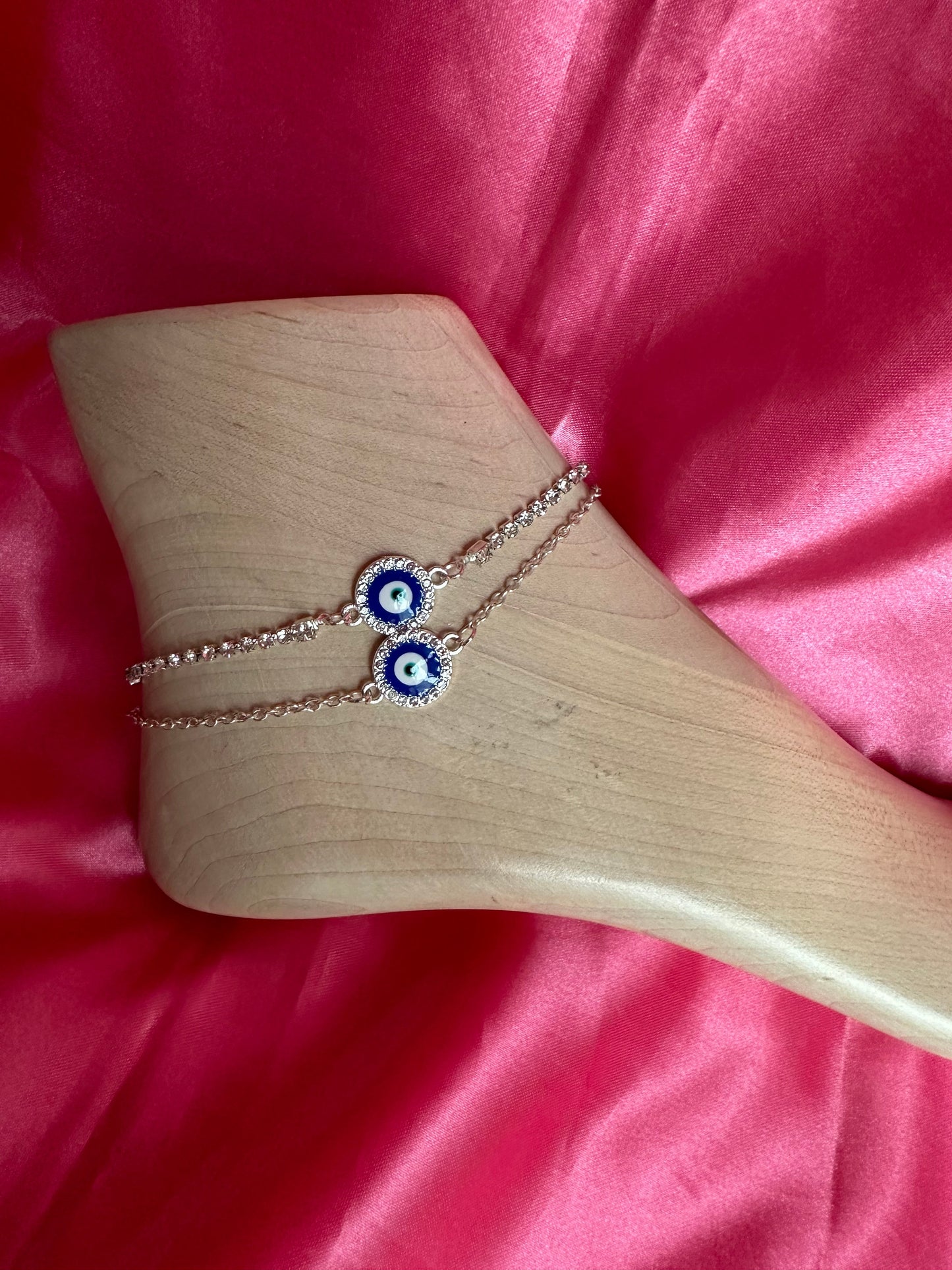 Evil eye pendant anklet
