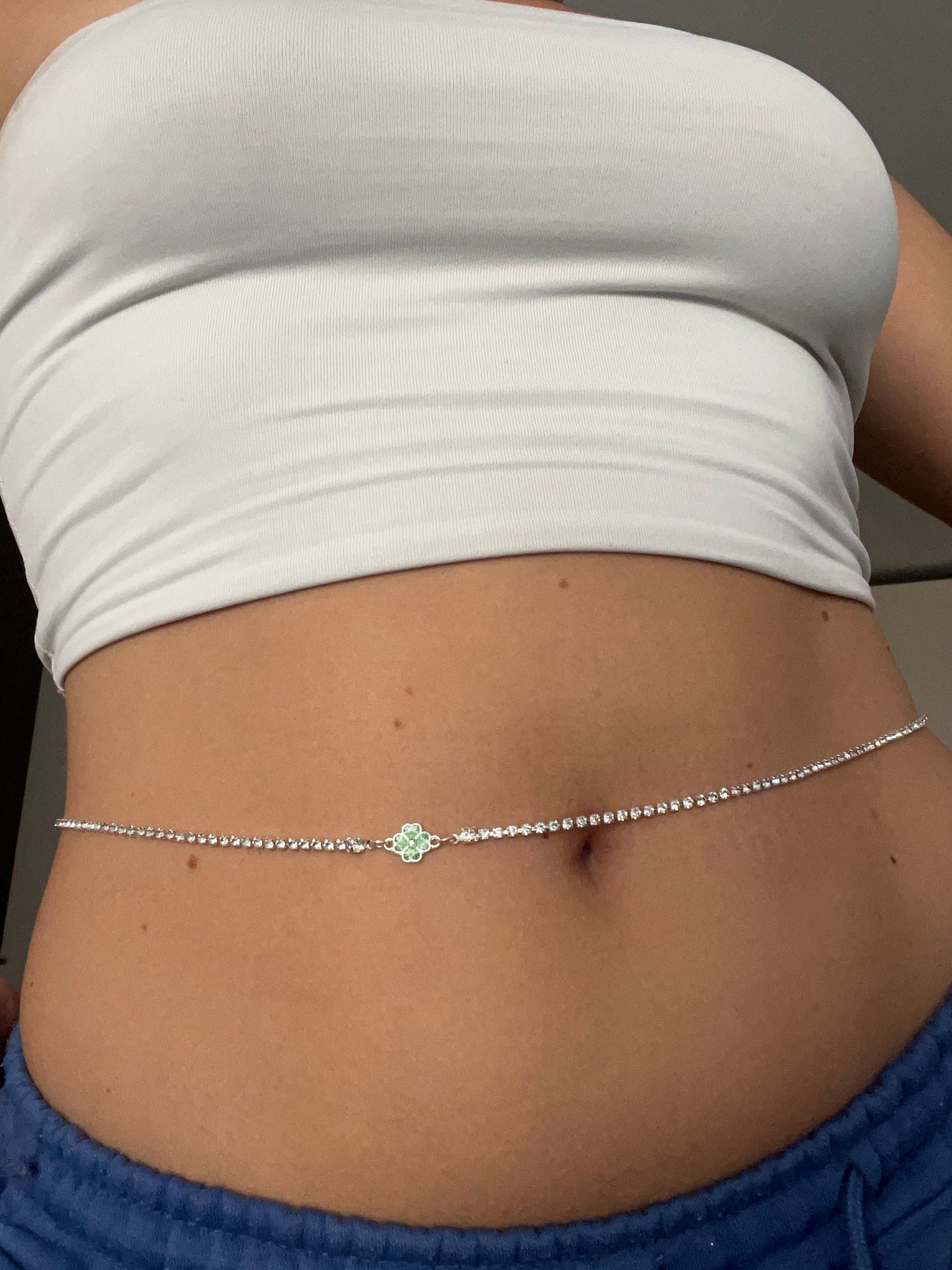 Clover belly chain