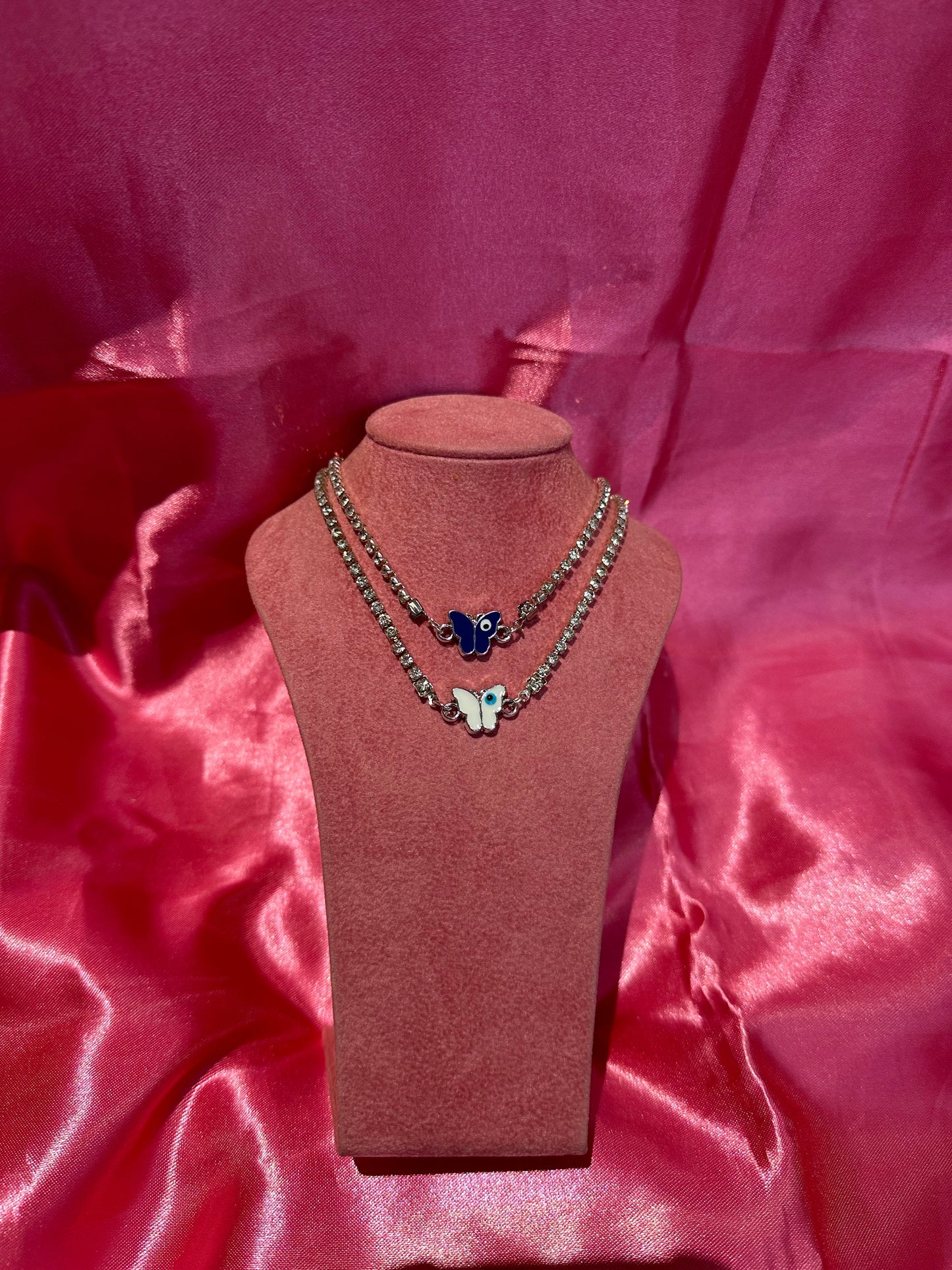 Butterfly evil eye necklace