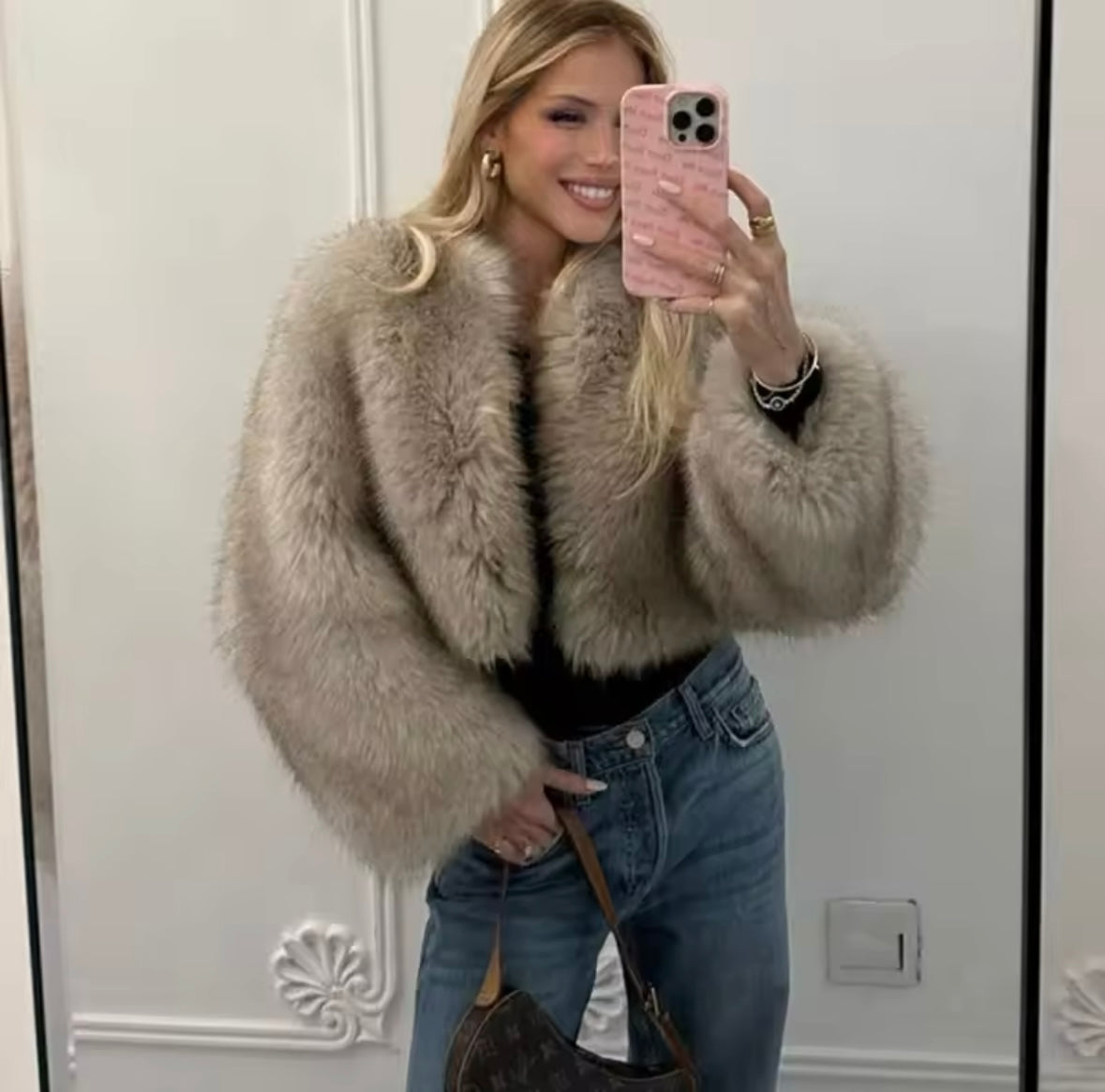 Faux fur jacket