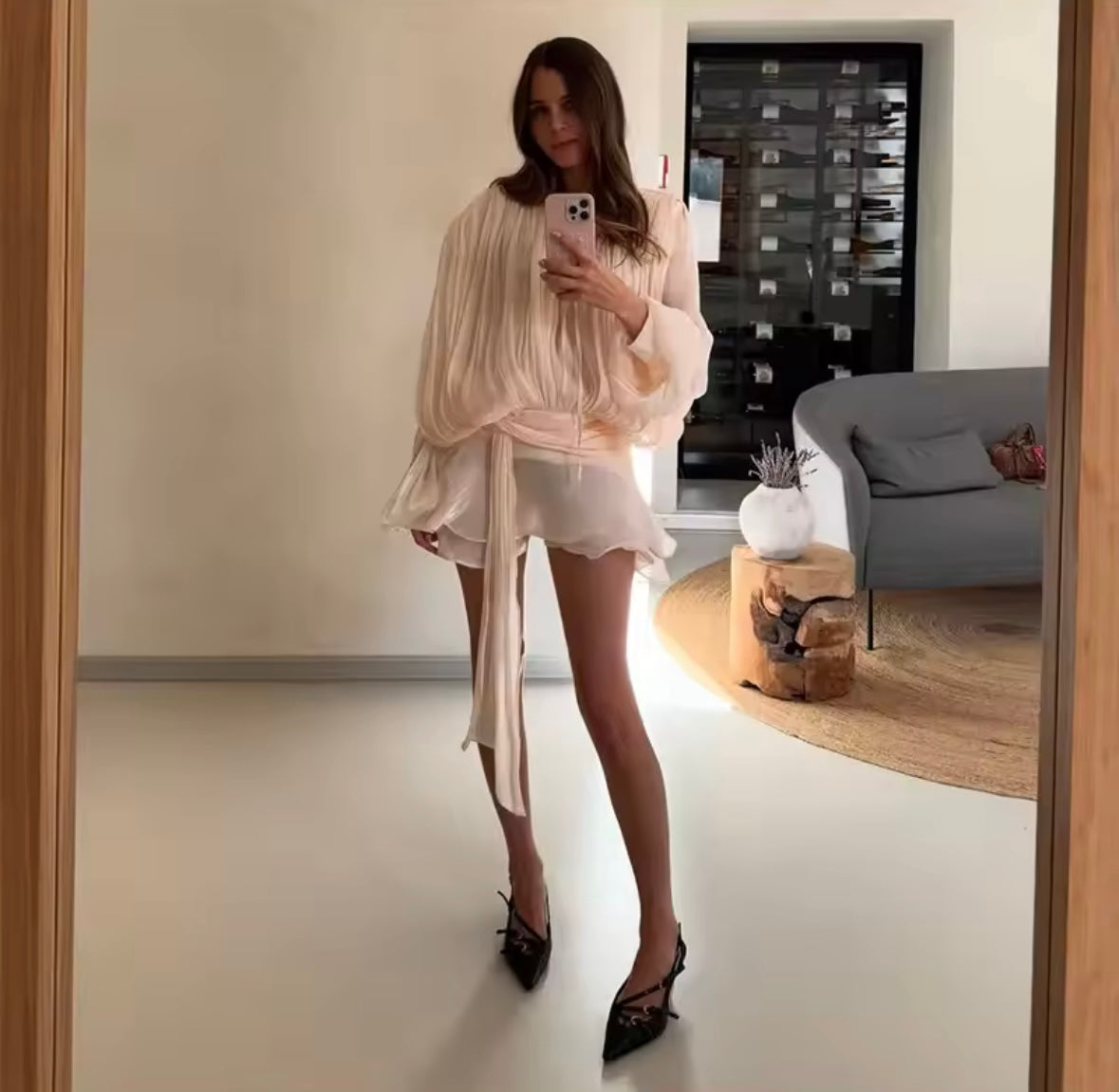 Mini luxe ruffles dress