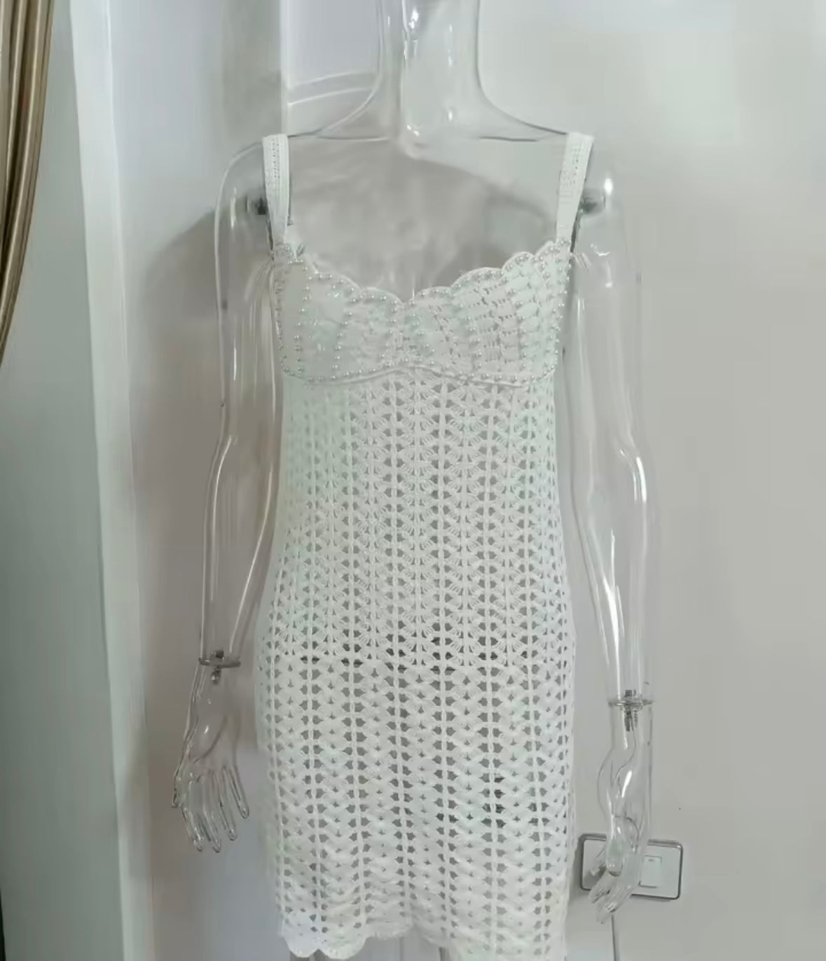 Knit see through mini dress