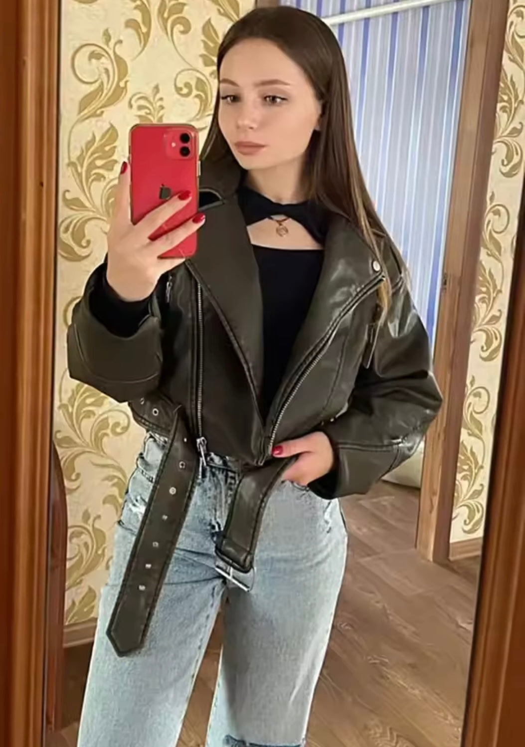 Faux leather jacket