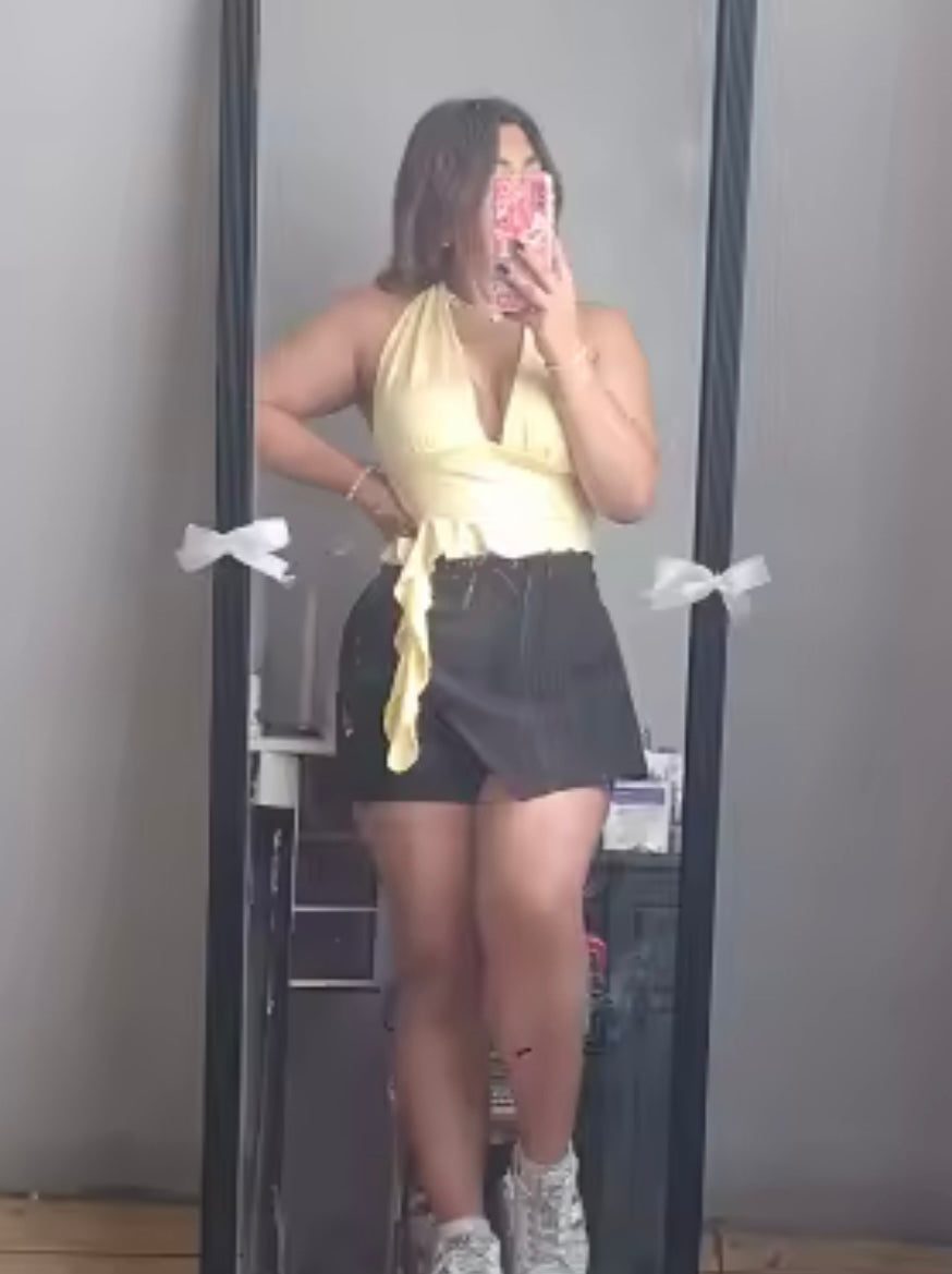 Butter yellow crop top