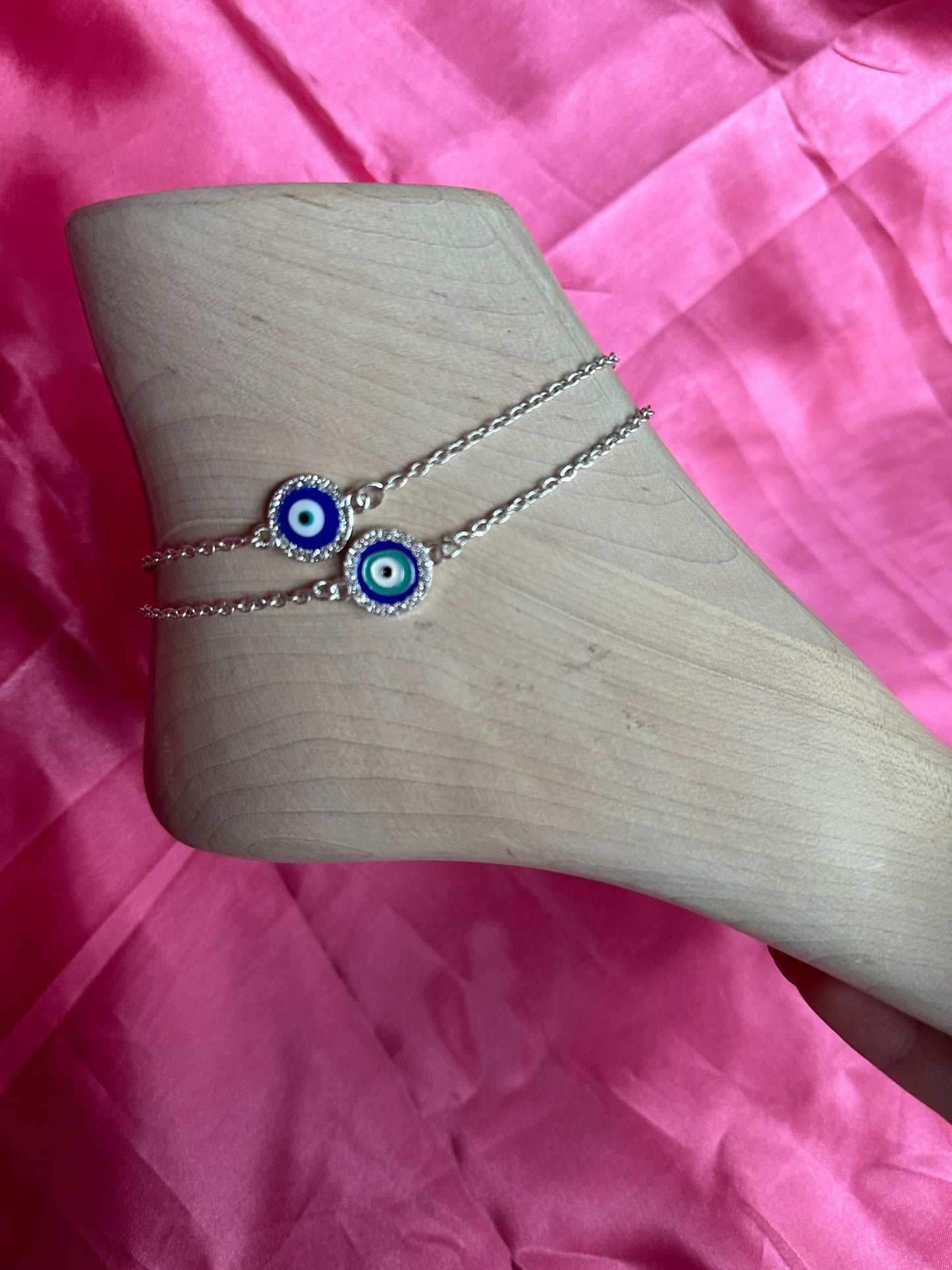 Evil eye pendant anklet