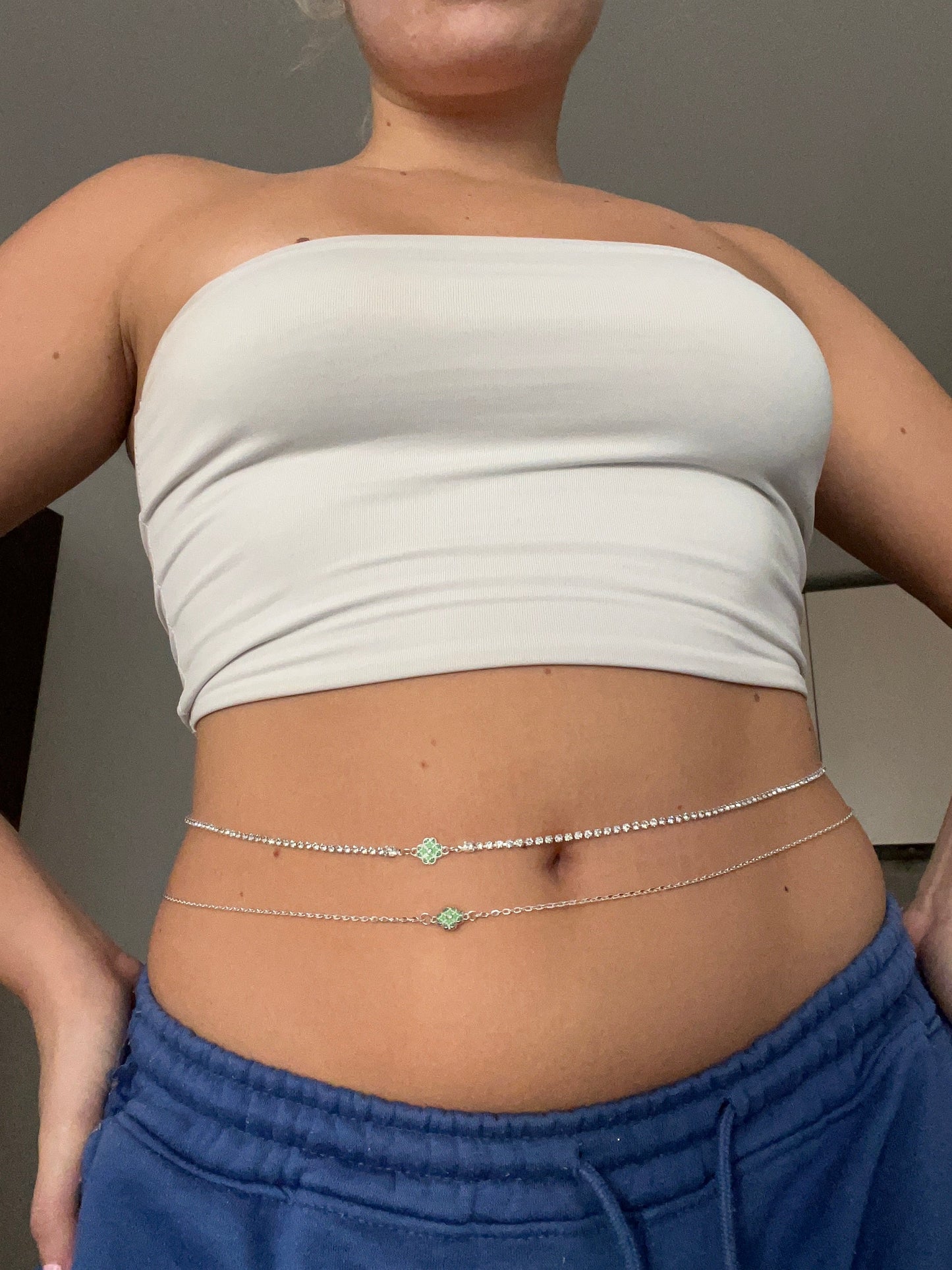 Clover belly chain
