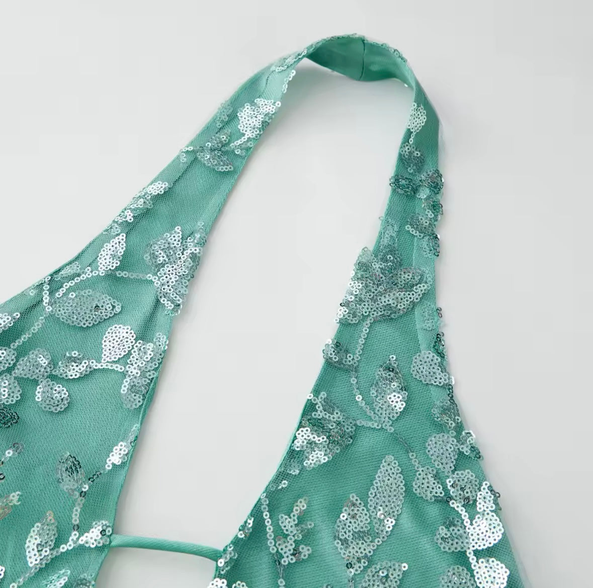 Backless sequin top