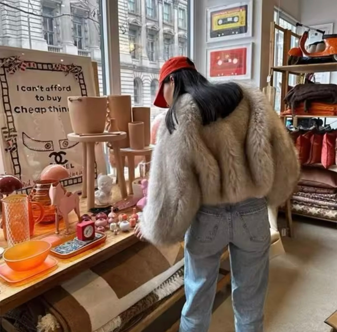 Faux fur jacket