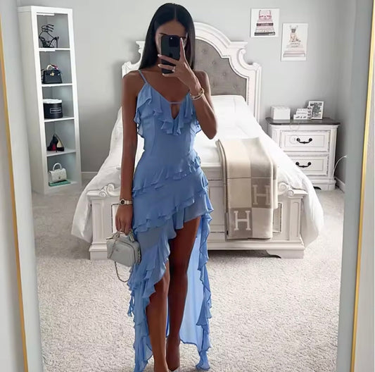 Blue ruffles dress