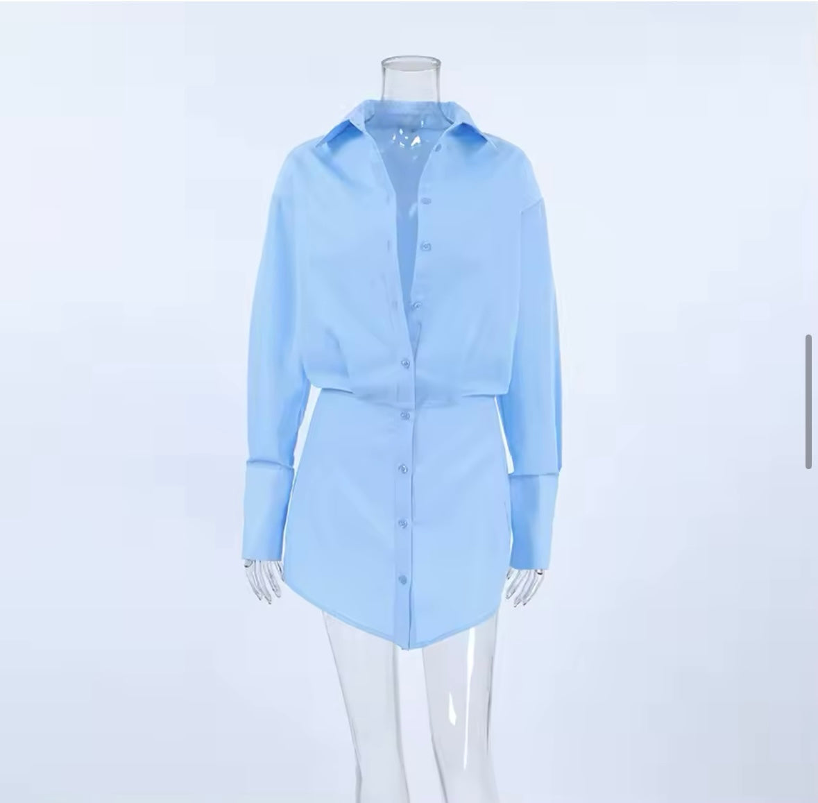 Blue shirt dress