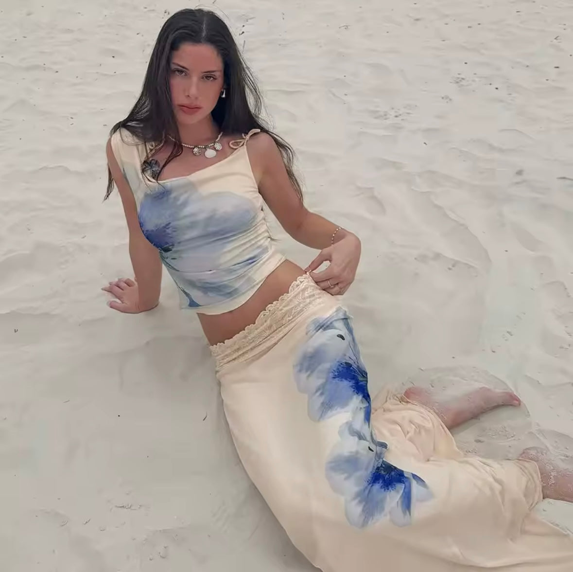 Blue flower co ord set